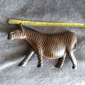 MAMA ZEBRA Hand Carved Wooden African Safari Mama Zebra Statue Standing